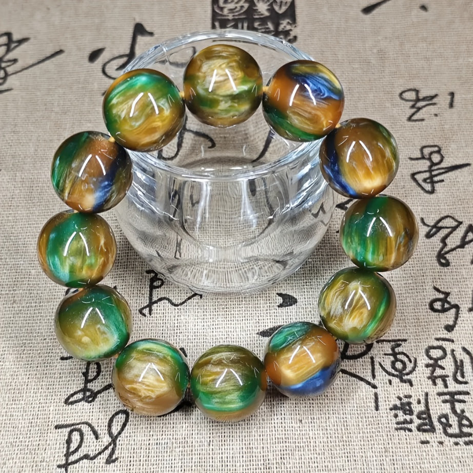 20Mm Perle Ronde Rondes de Prière Bouddhiques Faites de Pierre Naturelle, Accessoire Luxueux Et Extensible, Ornement de Style Ethnique, Pendentif de Voiture, Cadeaux Pour Le Nouvel An, Le Festival de La Lanterne, La Saint-Valentin, La Fête Des Mères, La F