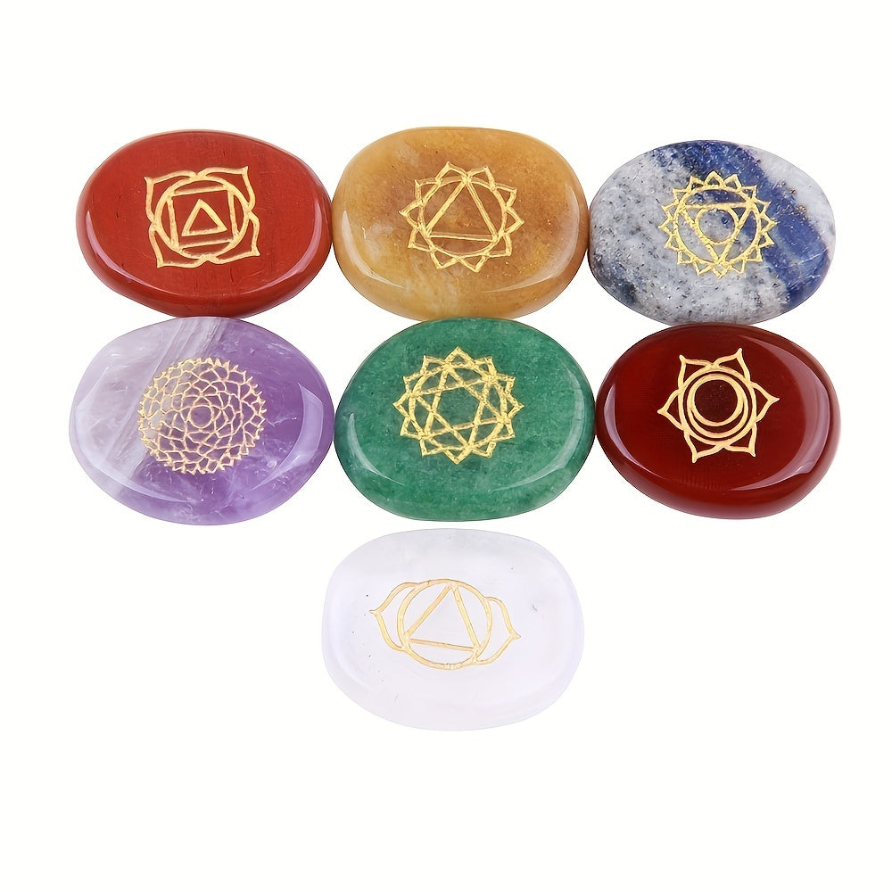 Ensemble de Pierres Lisses pour les 7 Chakras Reiki