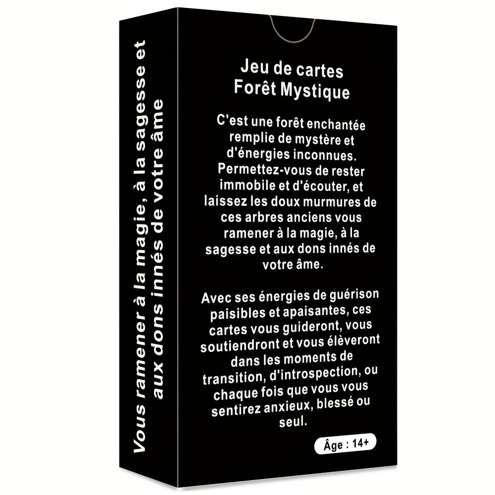 Cartes Oracle Françaises, 56 Cartes d’Affirmation Esthétique avec Thème de Forêt Mystique, Jeu Inspirant pour la Pleine Conscience et la Réflexion Quotidienne, 12x7cm, Les Cartes de la Forêt Mystique du Début du Jeu, pour la Carte