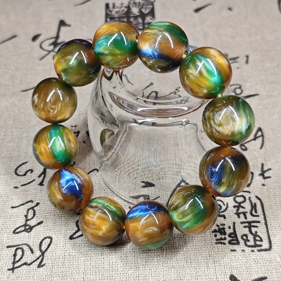 20Mm Perle Ronde Rondes de Prière Bouddhiques Faites de Pierre Naturelle, Accessoire Luxueux Et Extensible, Ornement de Style Ethnique, Pendentif de Voiture, Cadeaux Pour Le Nouvel An, Le Festival de La Lanterne, La Saint-Valentin, La Fête Des Mères, La F