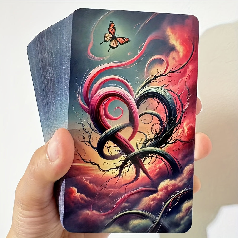 Cartes de Tarot Françaises, Cartes Oracle de l'Amour, Jeu d'Oracle pour Célibataires et Relations, Découvrez les Barrières Émotionnelles, Gagnez en Clarté dans les Relations Amoureuses, Romance, Flamme Jumelle, Âme Sœur, 80 Cartes, Perspicacité Spirituell